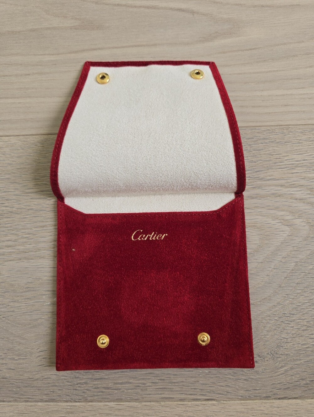 Cartier Red and Cream Velvet Jewelry Case